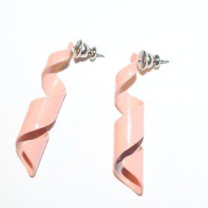 Pink Ribbon 1960's Stud Earing Set